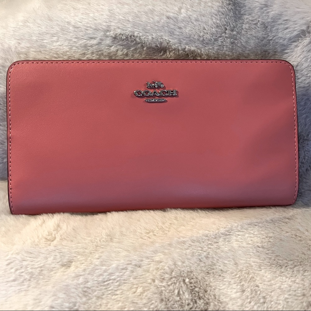 Coach Skinny Leather Wallet Taffy Pink